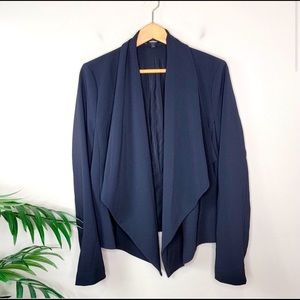 Express | Black Draped Front Open Blazer